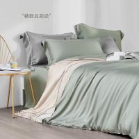 家柏饰(CORATED)60支天丝四件套刺绣拼接简约床上用品时尚高端商务套件