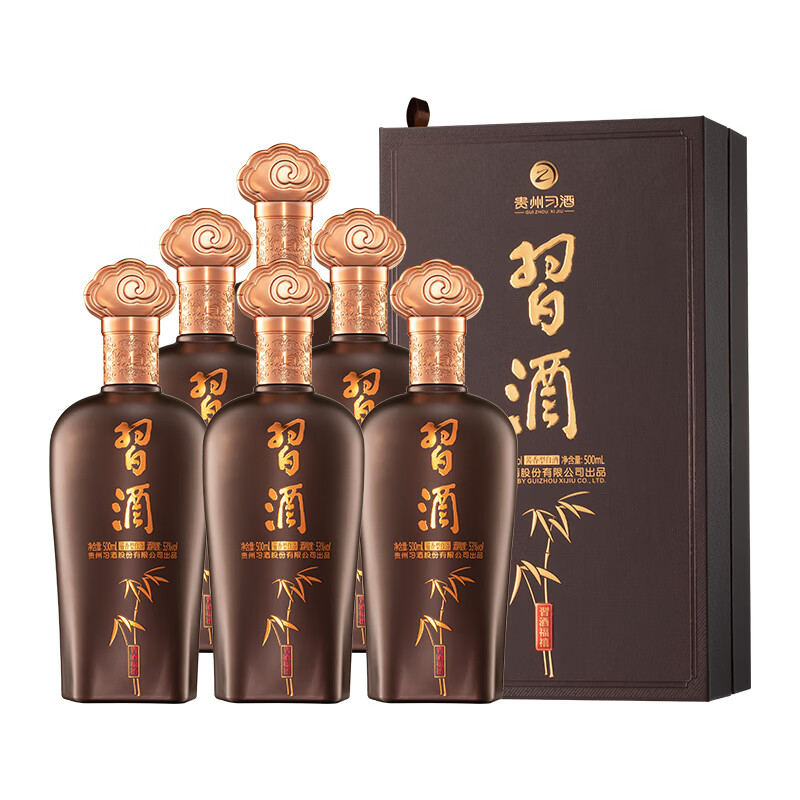 贵州习酒白酒500ml*6瓶绵柔顺滑回味悠长福禧款48718-6