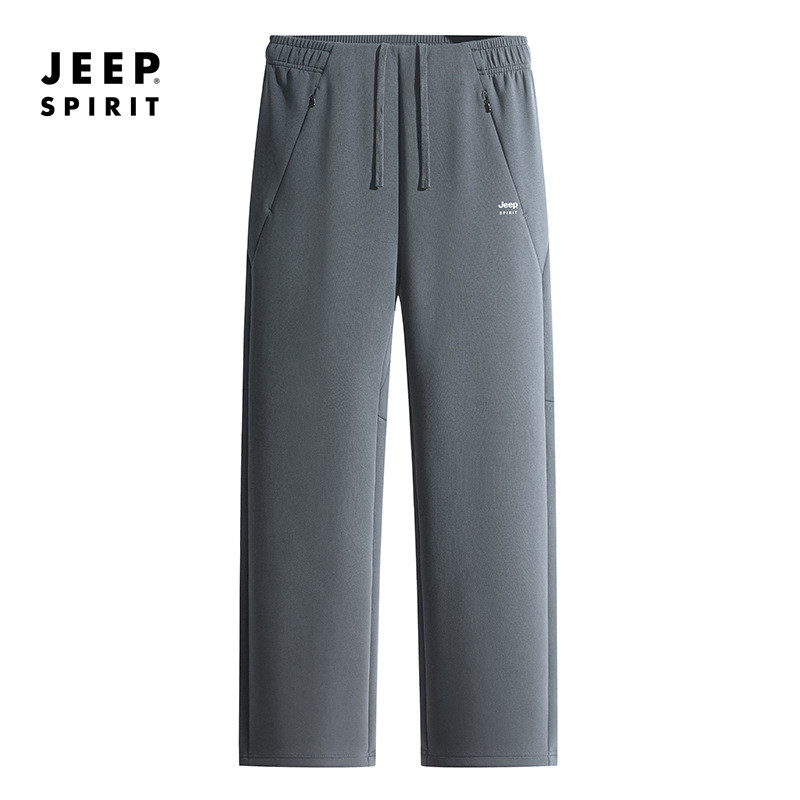 JEEP SPIRIT 360克密针空气层裤子男士休闲卫裤宽松直筒春秋运动裤