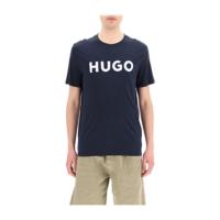 Hugo boss深蓝印花圆领短袖T恤男装潮流百搭夏季休闲男士短袖上衣