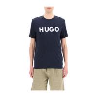 Hugo boss深蓝印花圆领短袖T恤男装潮流百搭夏季休闲男士短袖上衣