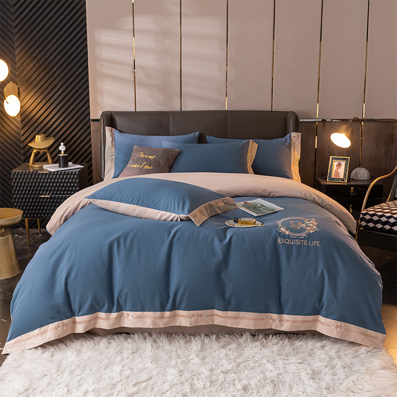 弗切尔珀榕 纯色磨毛绣花暗香疏影系列四件套