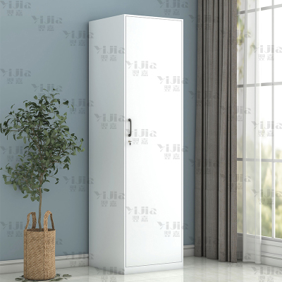 翌嘉 阳台柜单门衣柜钢制储物柜铁皮柜 白色单门衣柜500mm宽