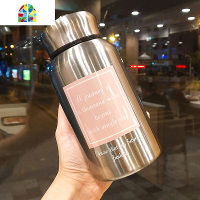 封后保温杯大容量便携简约304不锈钢男女士泡茶水杯子带过滤网壶 FENGHO 本色420ml商务保温杯-标签1C2无提环