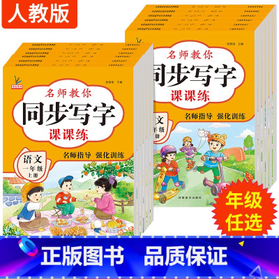 [上册]同步写字课课练 小学一年级 [正版]小学同步写字帖一年级二年级三四五六年级上册练字帖同步课课练带蒙纸每日一练笔画