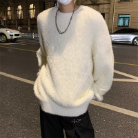 毛衣男冬季新款慵懒风圆领套头线衣日系复古潮牌青少年打底针织衫