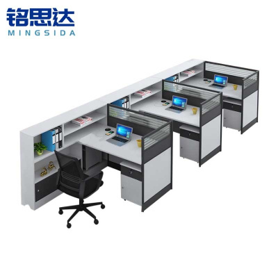 铭思达办公桌屏风工位三人位套