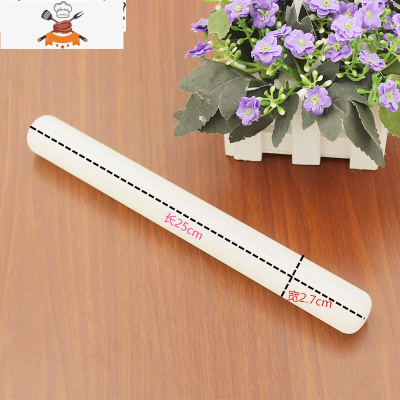 塑料白色PP擀面杖硅胶饺子皮擀面棒不沾翻糖擀面棍厨房烘焙擀面棍 敬平 白色PP擀面杖(25cm2.5cm)