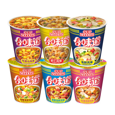 合味道(Cup noodles) 方便面组合装 杯面泡面快餐面 混合味道6杯【随机发】