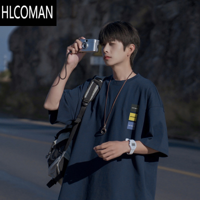HLCOMAN@短袖T恤男夏季2025新款美式潮牌男生半袖男款
