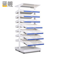 晋舰药架医院开放式西药架加厚轨道式卫生室药品架背空款双面七层