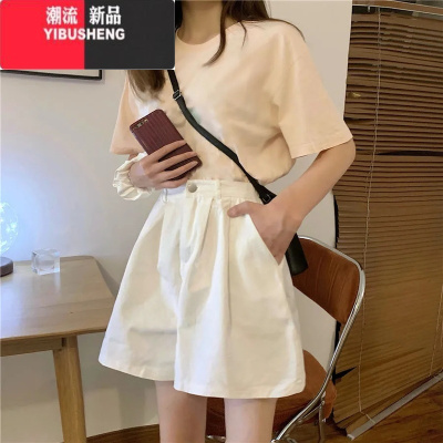 YIBUSHENG小个子休闲裤女2024年季韩版新款高腰显瘦宽松百搭a字阔腿短裤