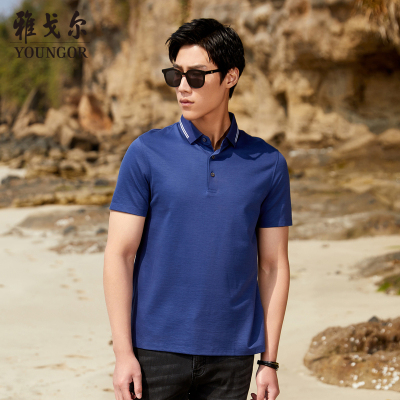 丝光棉-雅戈尔短袖T恤夏季男明星同款休闲翻领宽松降温凉感透气polo衫