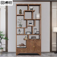 戴劲博古架多宝阁茶叶架子新中式客厅办公室隔断置物架 单博古架