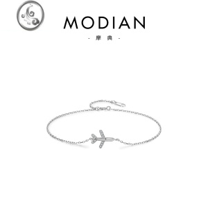 JiMiMODIAN 设计师纸飞机925银银手链女ins小众设计手饰品送闺蜜礼物 银色