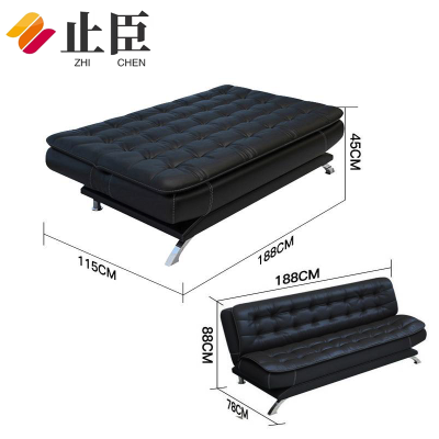 止臣 折叠沙发 会客接待沙发商务沙发简约办公室沙发 黑色