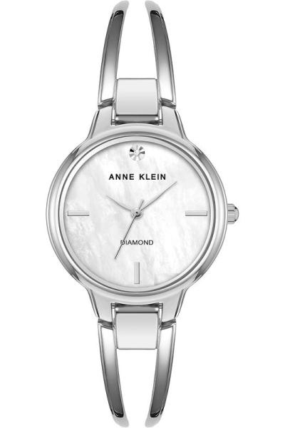 Anne Klein手表女防水石英圆形表盘30毫米矿物水晶镜面商务休闲