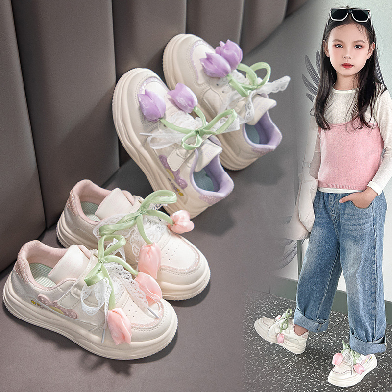 春秋季新款儿童板鞋时尚女孩运动鞋皮面休闲鞋女童轻便跑步鞋_814