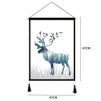 家柏饰(CORATED)挂布 背景布风客厅装饰挂画民宿宿舍卧室床头北欧墙布挂毯 左鹿 宽47cm*高67cm