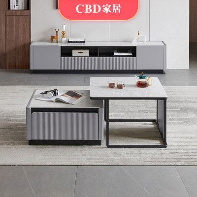 cbd新品现代简约岩版茶几电视柜组合客厅小户型家居 cj012