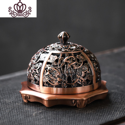 封后(FENGHOU)封后陶瓷纯铜香炉盘香炉大号熏香炉家用室内博山炉香薰炉供佛茶道11合金五福香炉（红铜色）香薰灯炉/