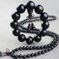厂家直销天然正宗紫光檀木黑檀手串2.0正圆小孔同料108颗佛珠手链送女朋友老婆情人节七夕生日礼物
