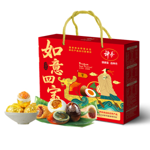 [神丹]端午如意四宝蛋粽礼盒 1.124kg 4枚皮蛋*58g+4咸蛋*58g+200g蜜枣粽+200g豆沙粽