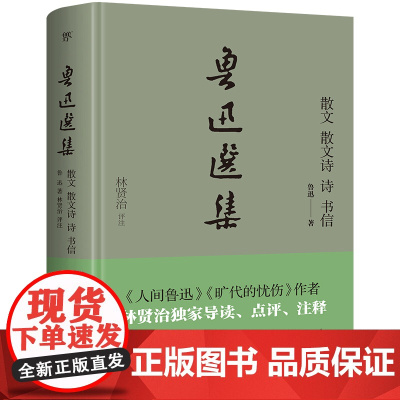 鲁迅选集:散文、散文诗、诗、书信(精装典藏版,《旷代的忧伤》作者、鲁 鲁迅 林贤治 评注 狂人日记 正版书籍