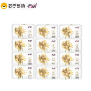 怡丽敏感肌天然洁菌棉柔丝薄290mm12包60片日夜用护翼姨妈巾