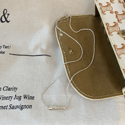 s925纯银字母路路通项链轻奢百搭小众高级感锁骨链复古颈链女送女朋友老婆情人节七夕生日礼物