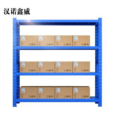 汉诺鑫威承重200kg货架置物架钢制货架蓝色主架长150宽50高200CM