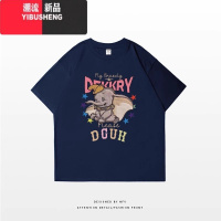 YIBUSHENG韩版宽松bf慵懒风卡通印花短袖T恤女ins潮牌休闲显白季上衣