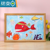 敬平现代简约儿童画框装裱挂墙a4A3相框定制4k8开16k美术素描展示框架 1205-原木色 16寸[可放30.5*40