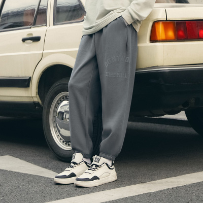 361°运动裤新款情侣直筒宽束脚松针织裤卫裤休闲长裤裤子男女