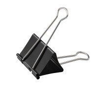 齐心(COMIX) B3604 加大号黑色长尾票夹 (75mm)(6只) 黑色