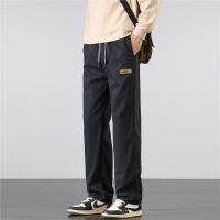 男士秋冬款加绒厚款新款休闲裤时尚阔腿莱塞尔长裤大裤脚裤子潮流_1