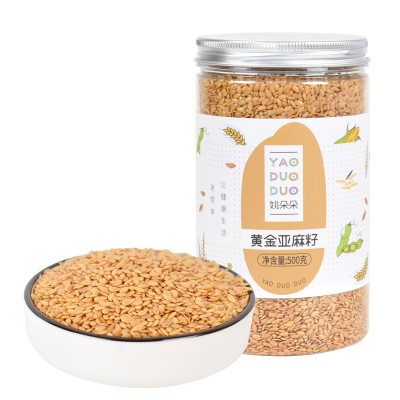 姚朵朵黄金亚麻籽500g胡麻籽生亚麻仔仁亚麻酸非即食可磨亚麻籽粉