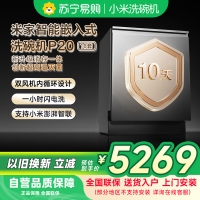 米家小米嵌入式洗碗机18套P20免水洗单消毒单烘干洗消存一体机135℃热风烘干智能识污QMDW1803M