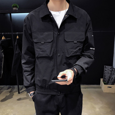 工装外套男士春秋季2021新款韩版潮流男生春装夹克上衣男潮牌
