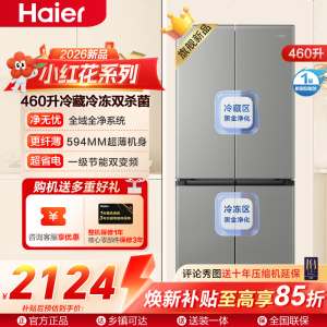海尔(Haier)460升十字对开门冰箱 自动除霜净味杀菌 铂岩灰设计BCD-460WGHTDEDH9U1