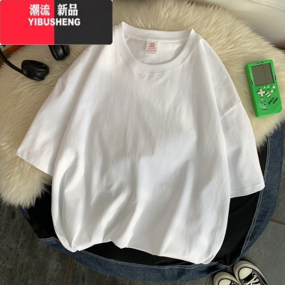 YIBUSHENG糖果彩色t恤女季短袖小众设计感体恤大码宽松半袖2024新款