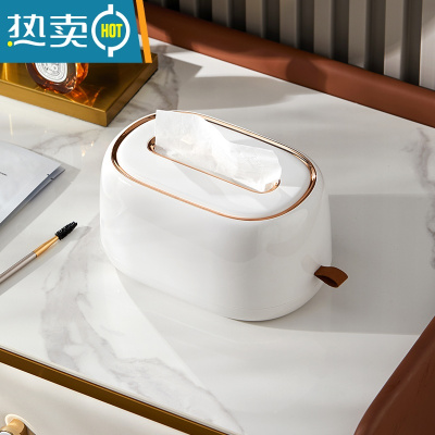 敬平纸巾盒客厅轻奢风高级感悬壁挂式餐抽纸家用创意收纳弹簧盒子 [壁挂/桌面两用]轻奢弹簧白色