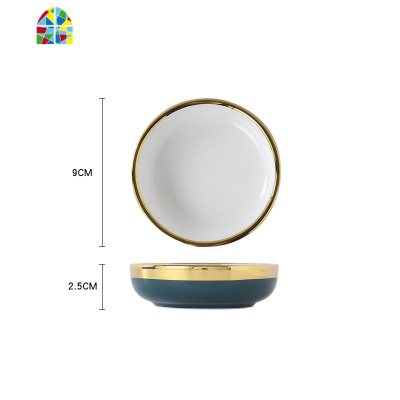 北欧风格碗碟套装网红ins情侣碗盘组合家用饭碗汤碗创意西餐餐具 FENGHOU 祖母绿6人食32件套