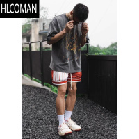 HLCOMAN2024新款撞色潮流短裤男美式潮牌速干运动四分裤宽松直简篮球短裤