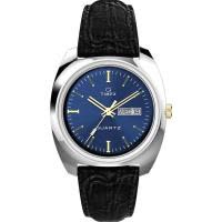 TIMEX/天美时机械表复古设计蓝盘黑皮带休闲商务男表