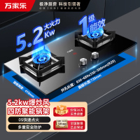 万家乐(Macro)燃气双灶Y3R1 天然气 5.2kW猛火灶聚能锅支架 快速点火铜火盖台嵌两用一级能效