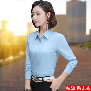 免烫衬衫女短袖夏季新款气质职业装酒店技师工作服白衬衣