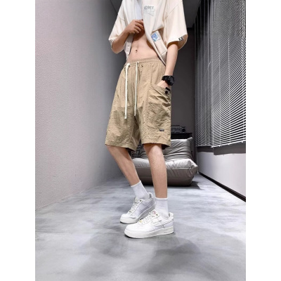 复古大口袋工装短裤男士潮牌夏季薄款宽松直筒休闲裤