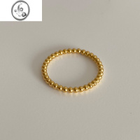 JiMi洗手不用摘戒指钛钢女不掉色圆珠韩版简约个性ins风细戒可叠戴