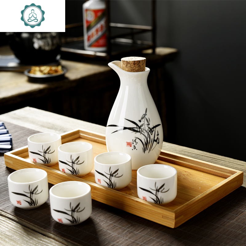 日式家用陶瓷酒具白酒杯怀旧老式清酒酒壶小酒盅创意喝酒杯子酒杯 封